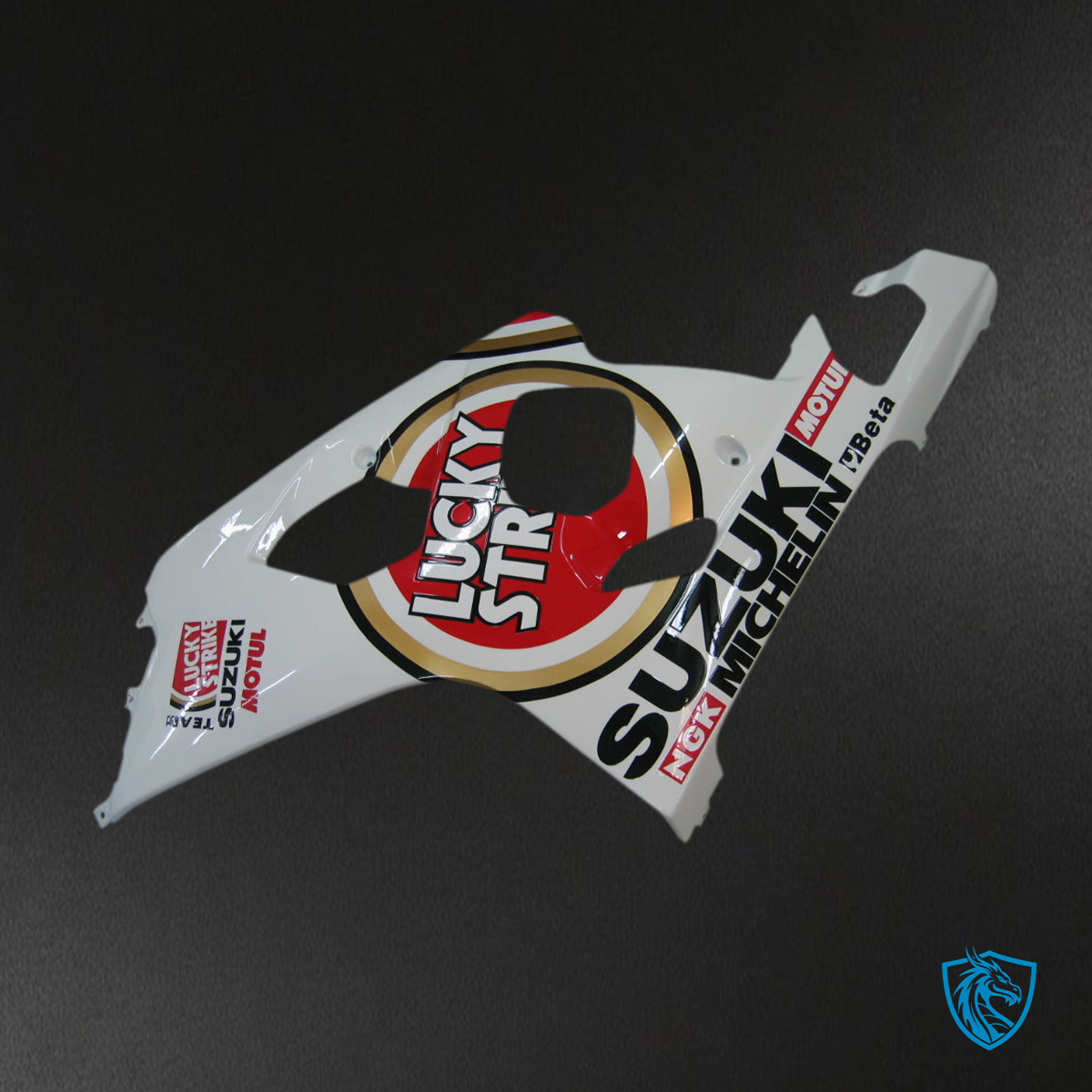 Suzuki GSXR 600-750 (2004-2005) White & Red Lucky Strike - MERGEment Motorcycle Fairings Kit