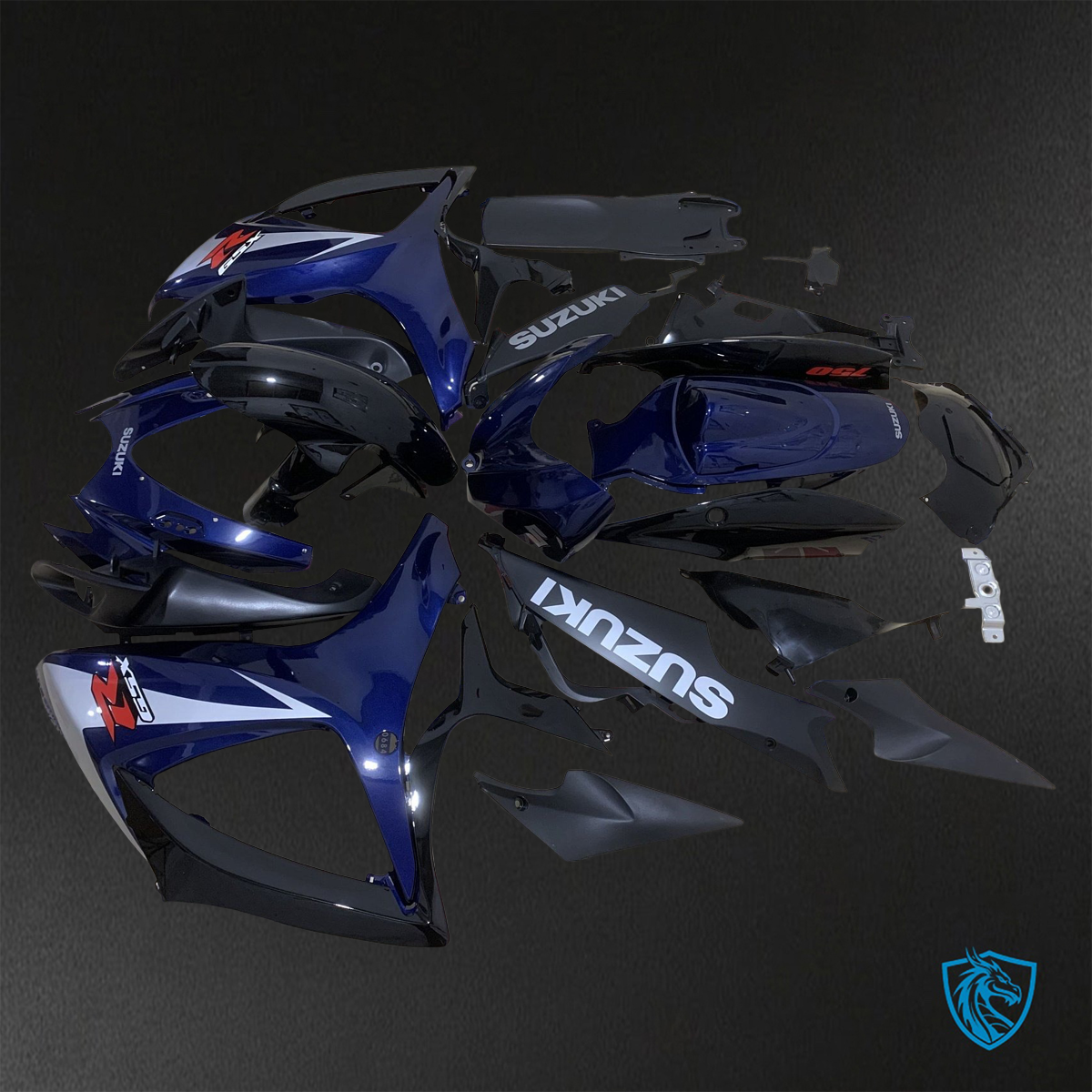 Suzuki GSX-R600/750 (2006-2007) Black & Blue - Replacement Motorcycle Fairings Kit