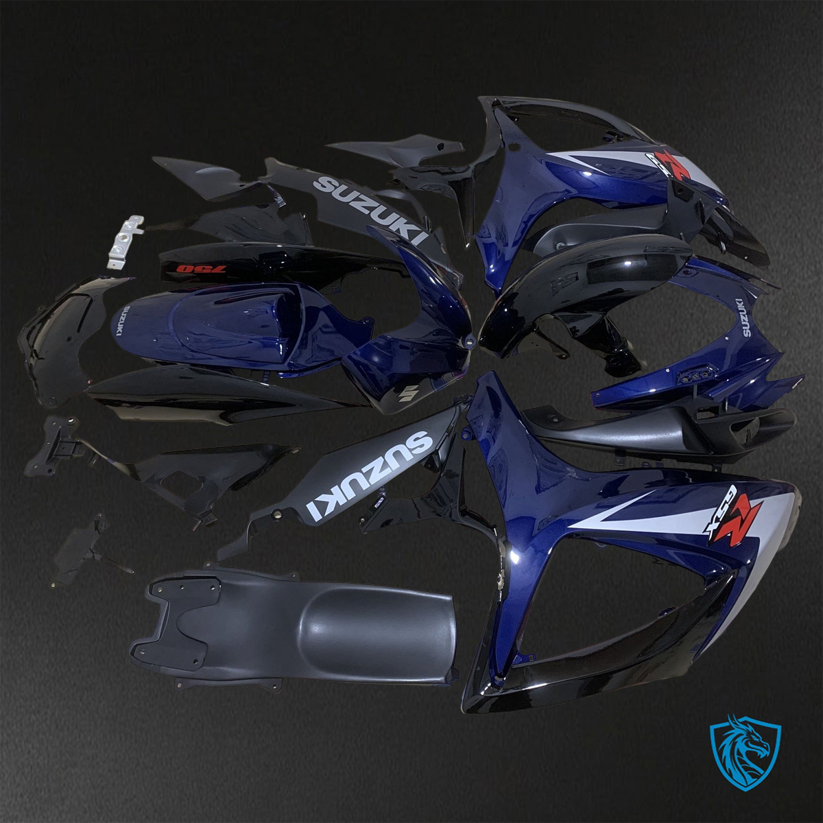 Suzuki GSX-R600/750 (2006-2007) Black & Blue - Replacement Motorcycle Fairings Kit