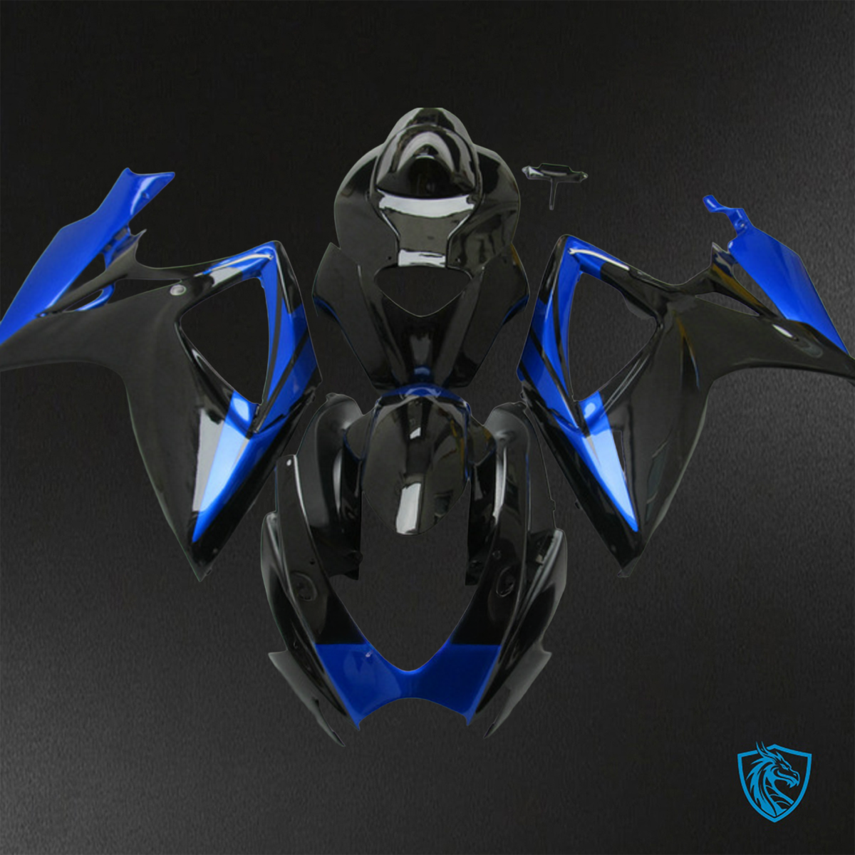 Suzuki GSX-R600/750 (2006-2007) Black & Blue Fairings Kit - Aftermarket ABS Bodywork
