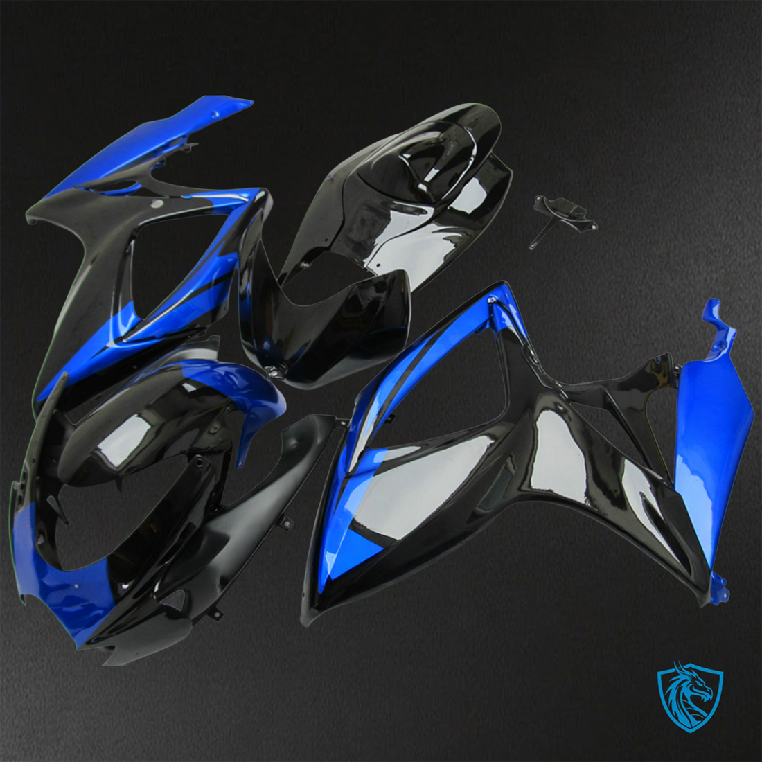 Suzuki GSX-R600/750 (2006-2007) Black & Blue Fairings Kit - Aftermarket ABS Bodywork