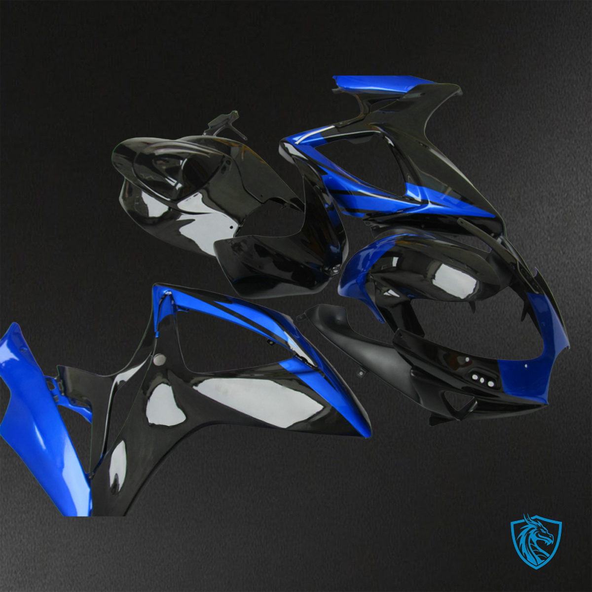 Suzuki GSX-R600/750 (2006-2007) Black & Blue Fairings Kit - Aftermarket ABS Bodywork
