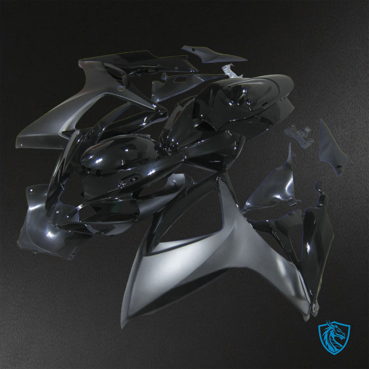 Suzuki GSX-R600/750 (2006-2007) Black & Gray - Custom ABS Fairing Kit