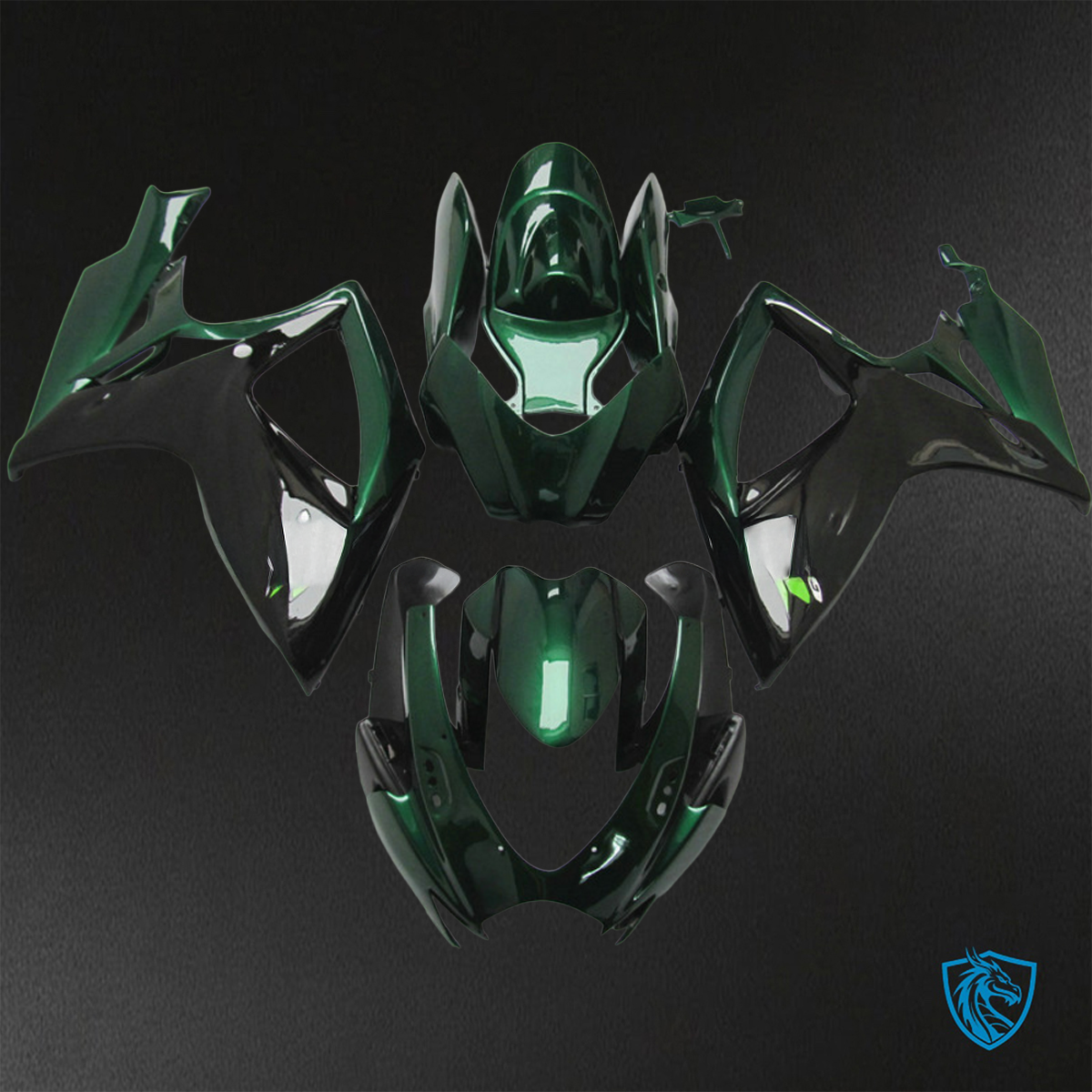 Suzuki GSX-R600/750 (2006-2007) Black & Green ABS Bodywork - Fairings Kit