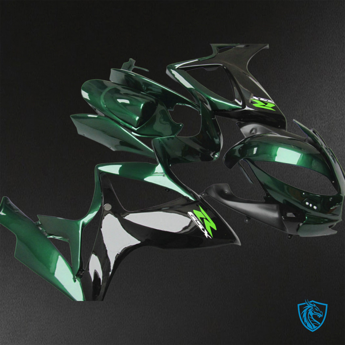 Suzuki GSX-R600/750 (2006-2007) Black & Green ABS Bodywork - Fairings Kit