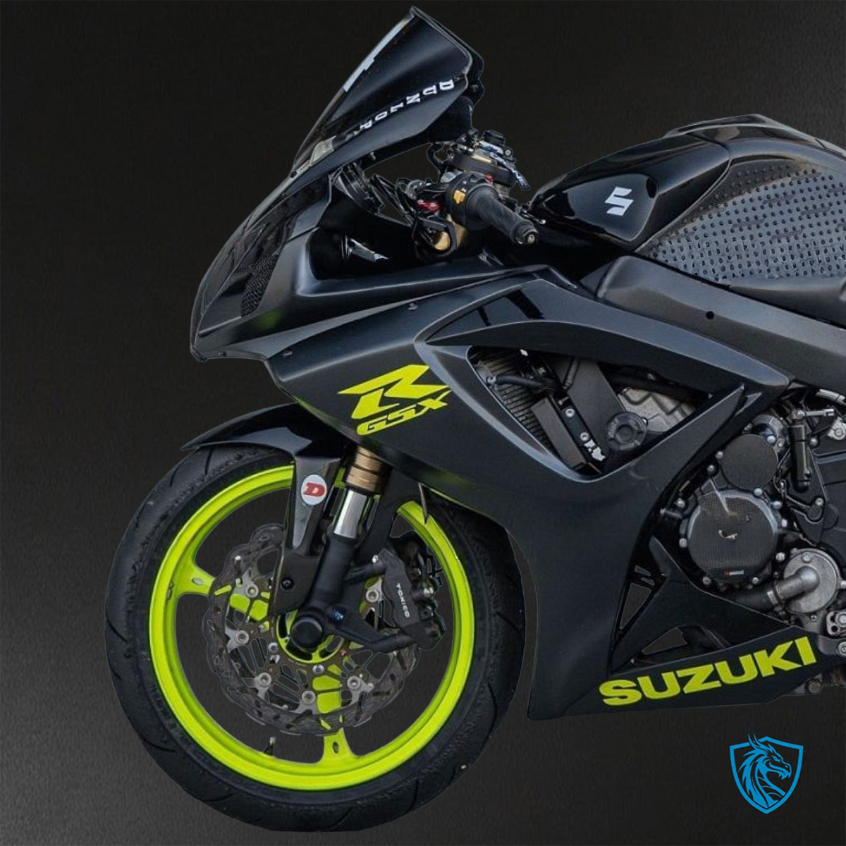 Suzuki GSX-R600/750 (2006-2007) Black & Green - Custom ABS Fairing Kit