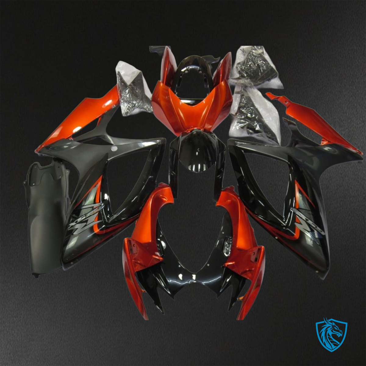 Suzuki GSX-R600/750 (2006-2007) Black & Red ABS Bodywork - Fairings Kit
