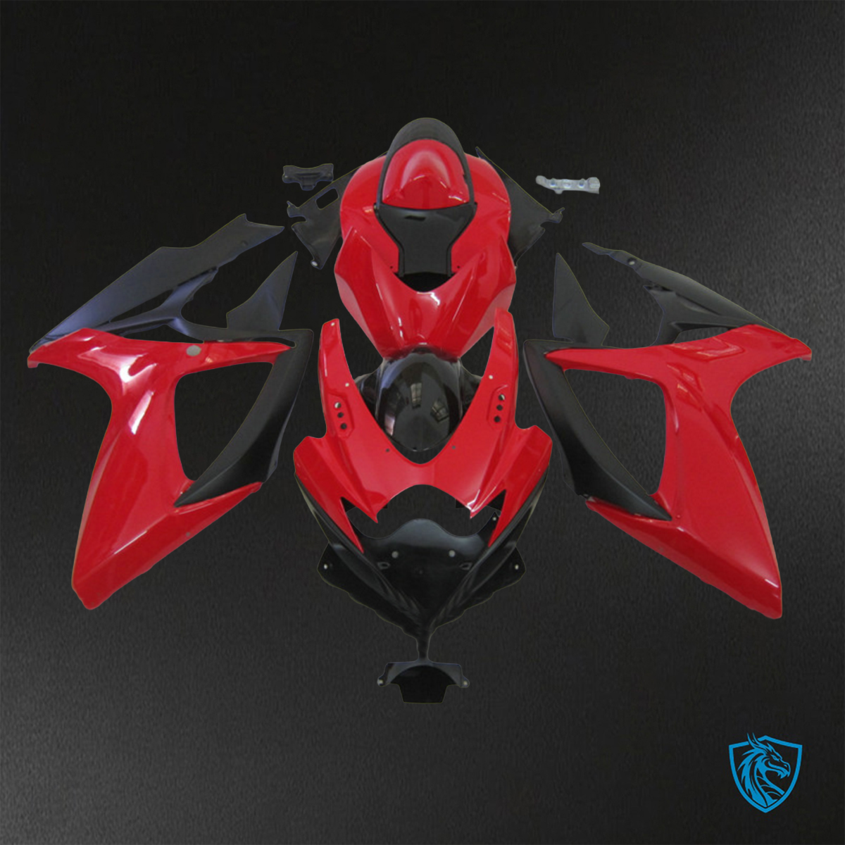 Suzuki GSX-R600/750 (2006-2007) Black & Red - Replacement Motorcycle Fairings Kit