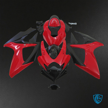 Suzuki GSX-R600/750 (2006-2007) Black & Red - Replacement Motorcycle Fairings Kit