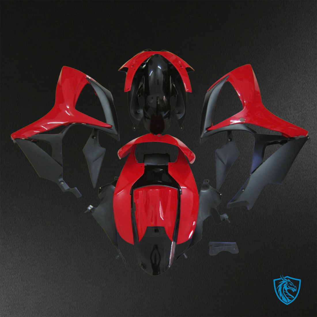 Suzuki GSX-R600/750 (2006-2007) Black & Red - Replacement Motorcycle Fairings Kit