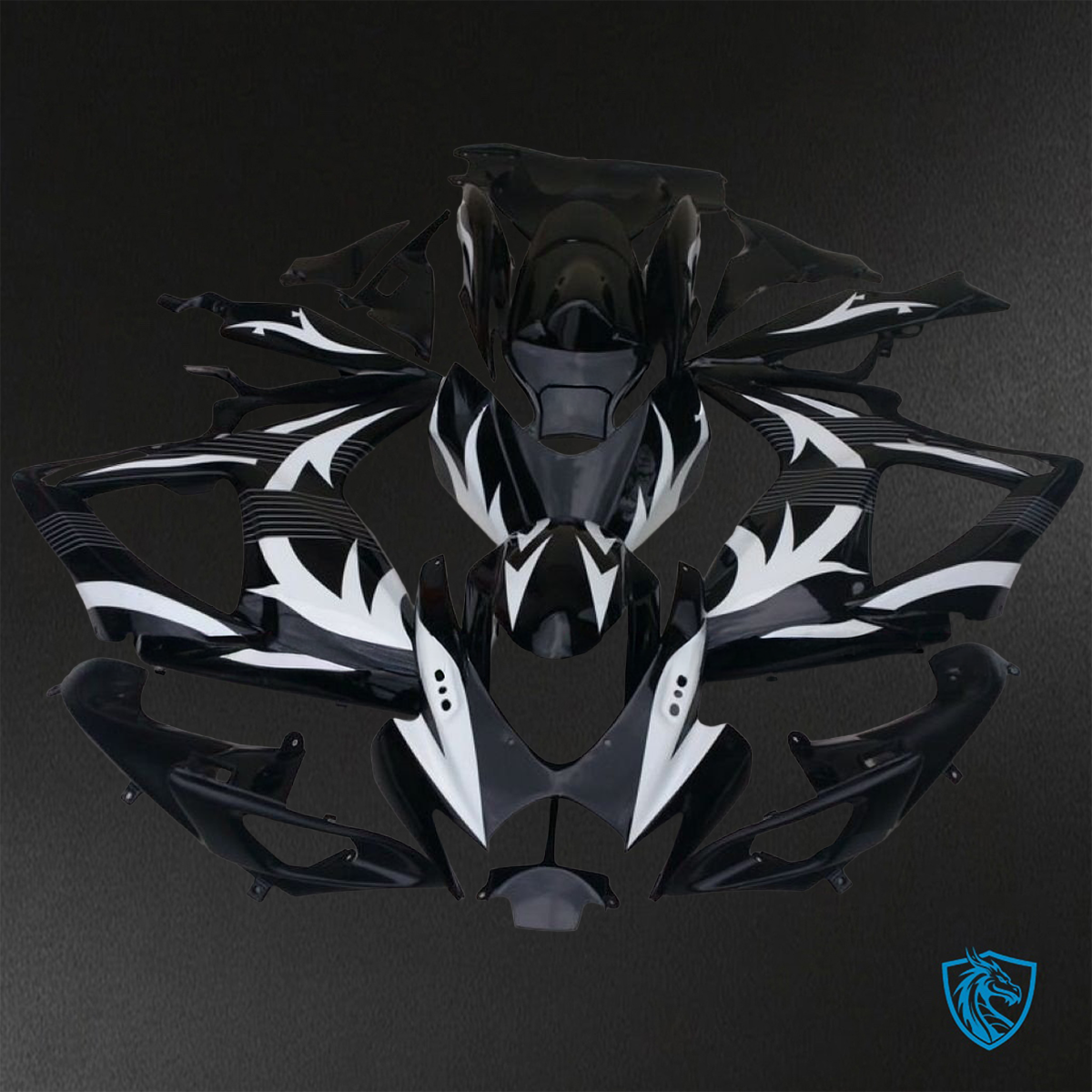 Suzuki GSX-R600/750 (2006-2007) Black & White - Custom ABS Fairing Kit