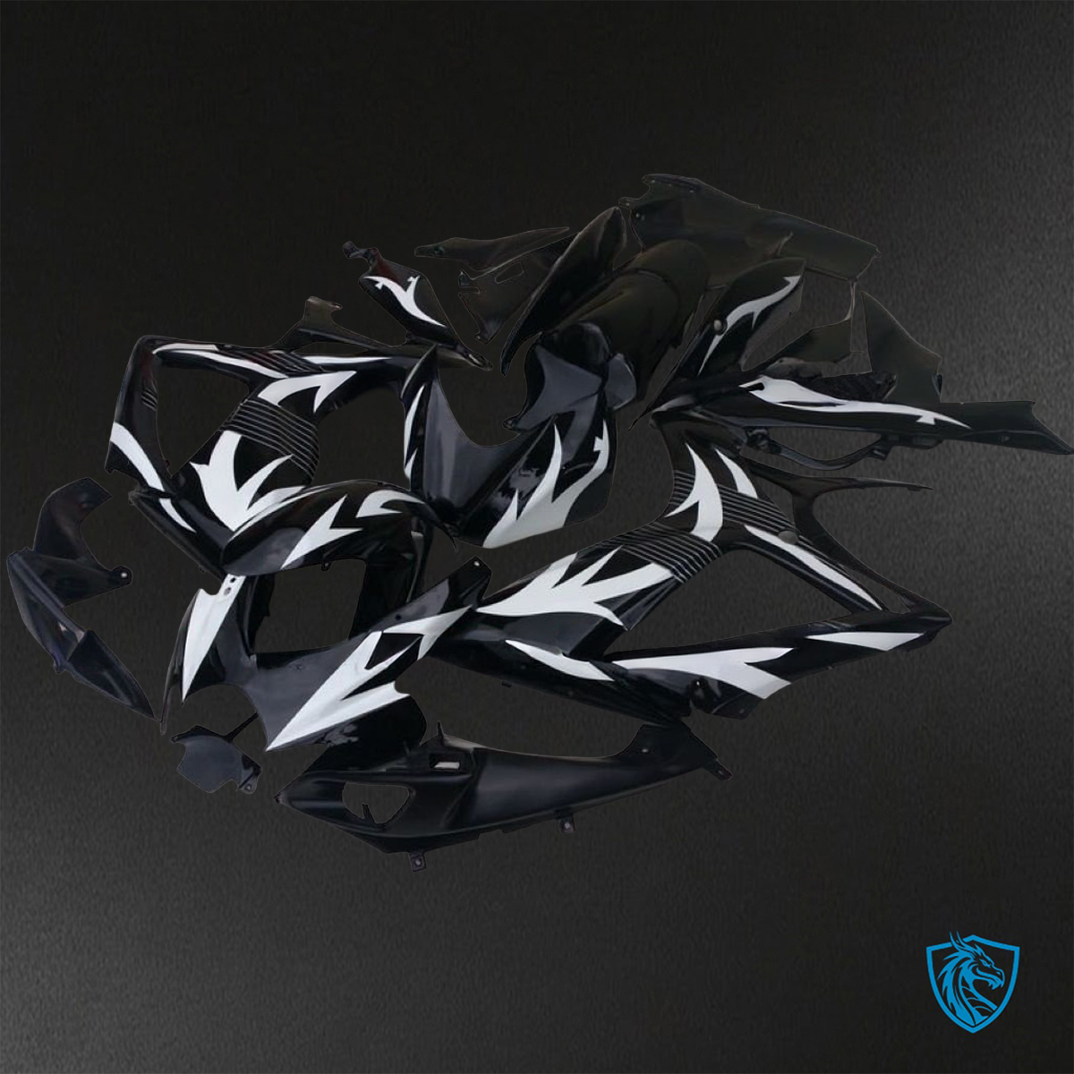 Suzuki GSX-R600/750 (2006-2007) Black & White - Custom ABS Fairing Kit