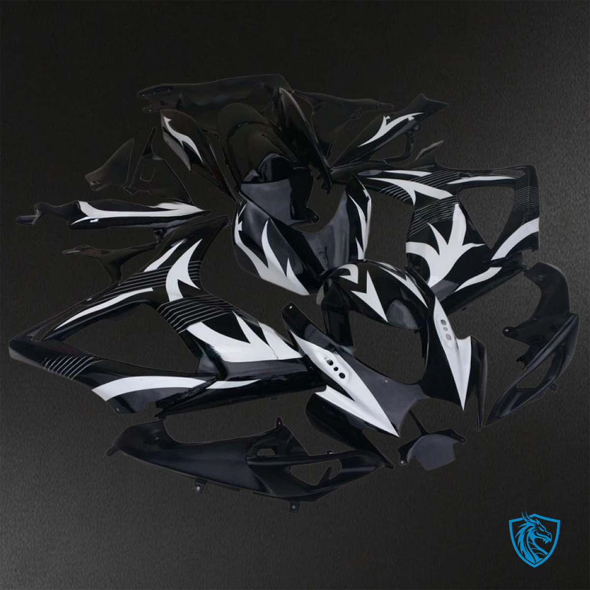 Suzuki GSX-R600/750 (2006-2007) Black & White - Custom ABS Fairing Kit