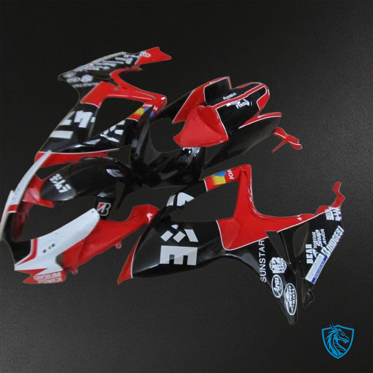 Suzuki GSX-R600/750 (2006-2007) Black, White & Red ABS Bodywork - Fairings Kit