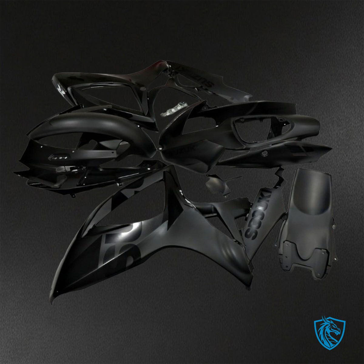 Suzuki GSX-R600/750 (2006-2007) Gloss Black Fairings Kit - Aftermarket ABS Bodywork
