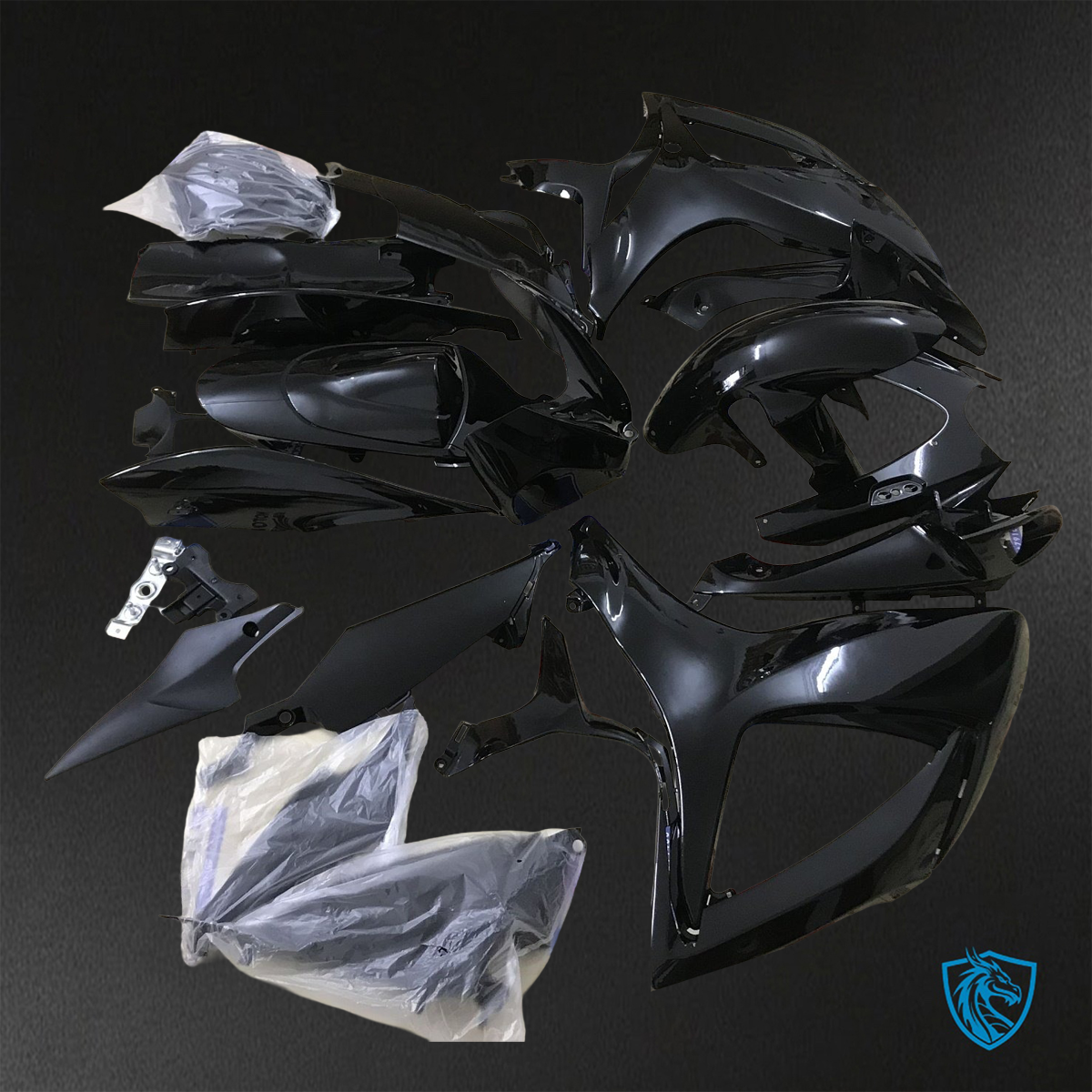 Suzuki GSX-R600/750 (2006-2007) Black Fairings Kit - Aftermarket ABS Bodywork