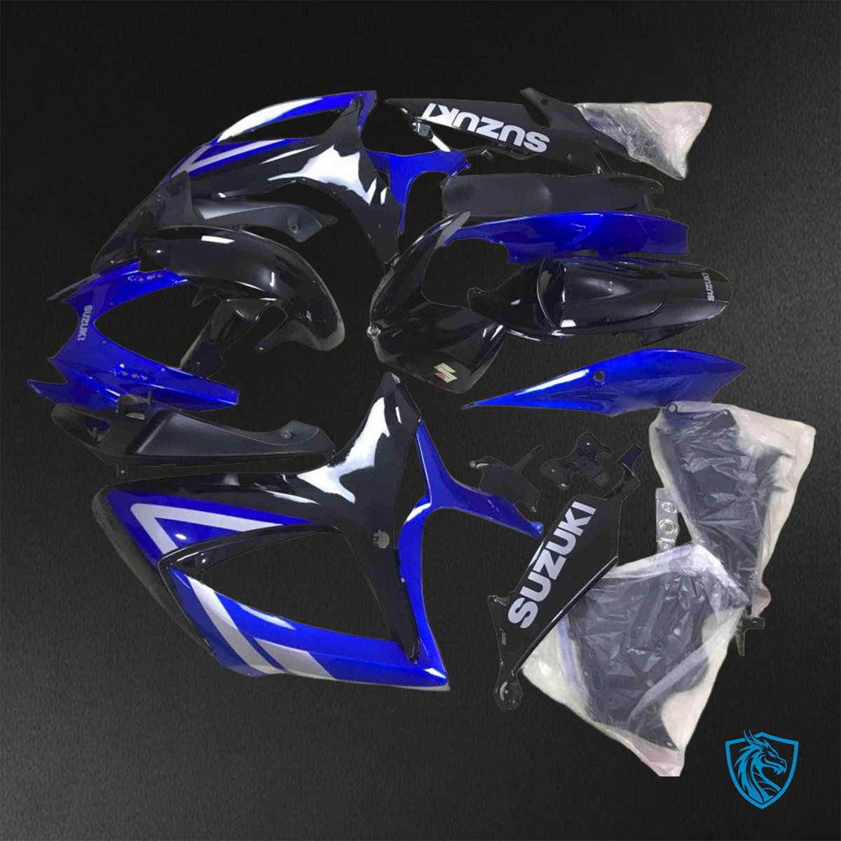 Suzuki GSX-R600/750 (2006-2007) Blue & Black - Custom ABS Fairing Kit