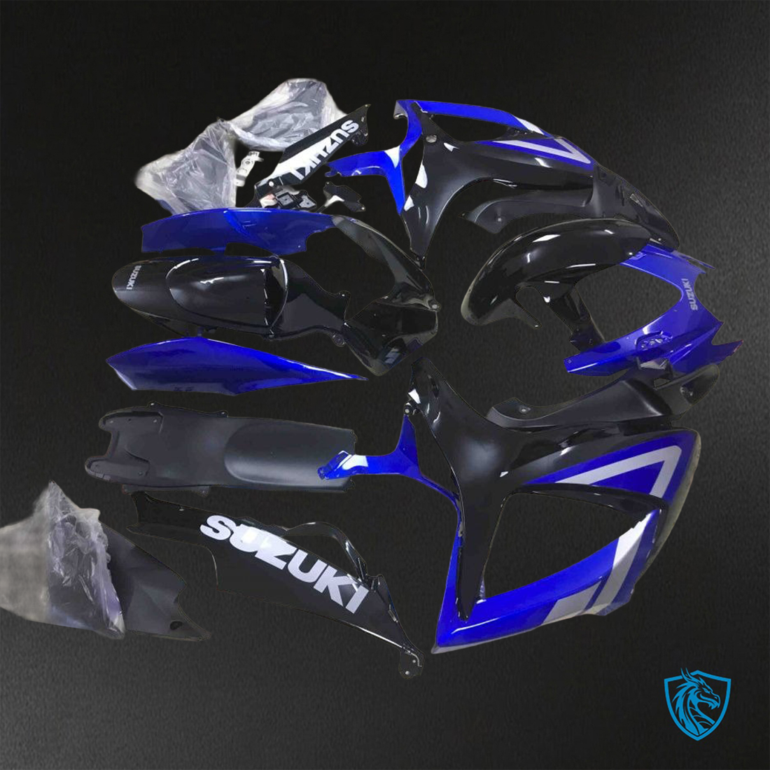Suzuki GSX-R600/750 (2006-2007) Blue & Black - Custom ABS Fairing Kit