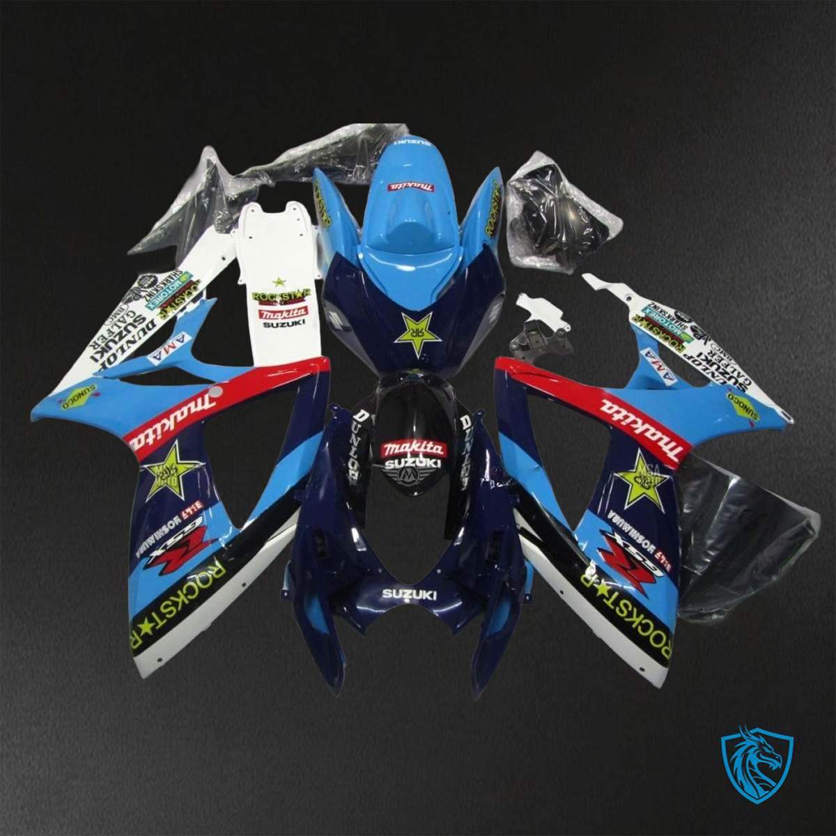 Suzuki GSX-R600/750 (2006-2007) Blue & Black RockStar ABS Bodywork - Fairings Kit