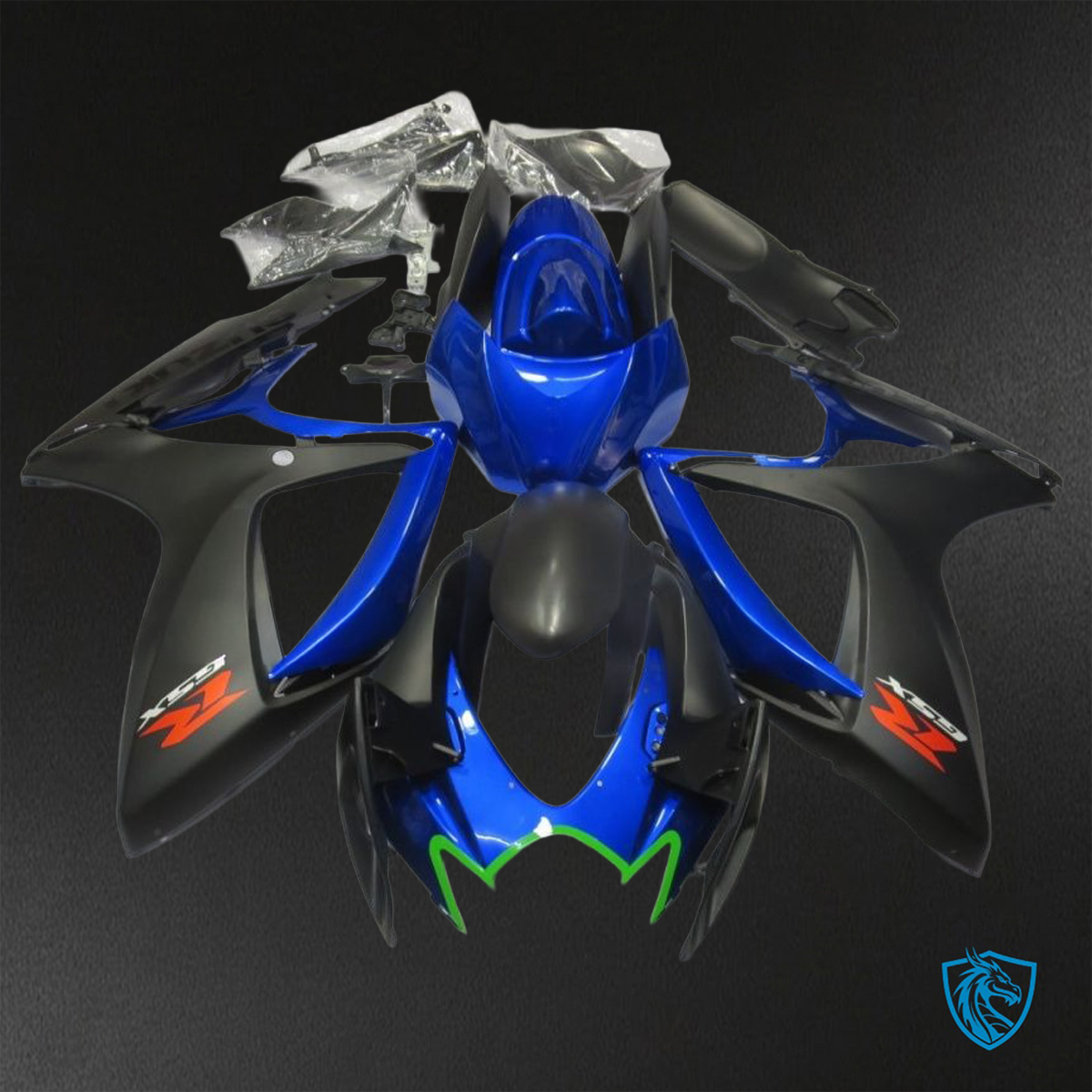 Suzuki GSX-R600/750 (2006-2007) Matte Blue & Black Fairings Kit - Aftermarket ABS Bodywork