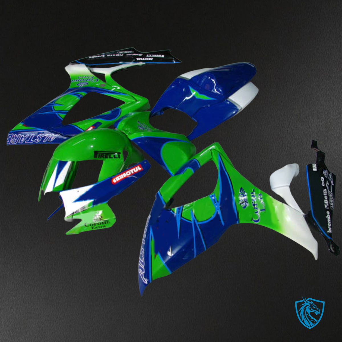 Suzuki GSX-R600/750 (2006-2007) Blue & Green - Replacement Motorcycle Fairings Kit