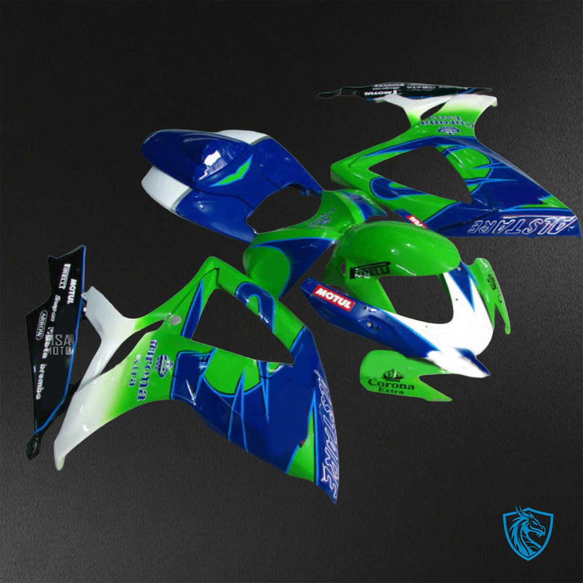 Suzuki GSX-R600/750 (2006-2007) Blue & Green - Replacement Motorcycle Fairings Kit