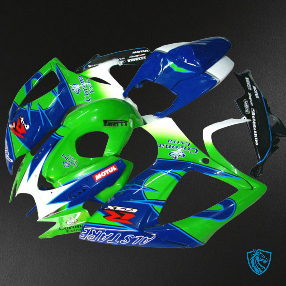 Suzuki GSX-R600/750 (2006-2007) Blue & Green - Replacement Motorcycle Fairings Kit