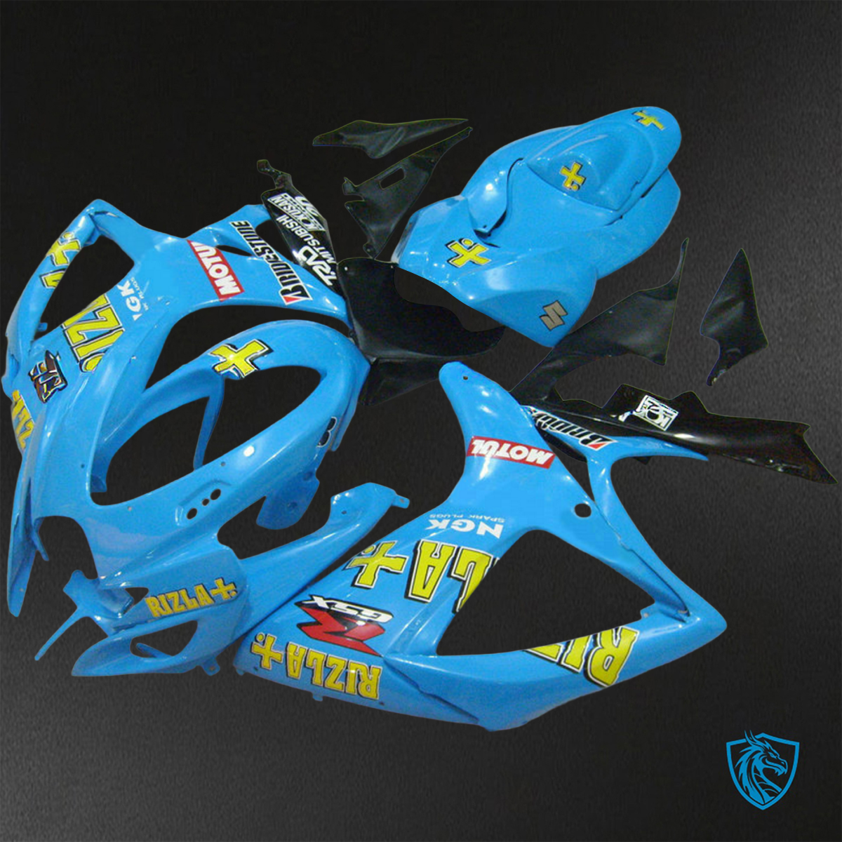 Suzuki GSX-R600/750 (2006-2007) Blue & Yellow Rizla - Replacement Motorcycle Fairings Kit