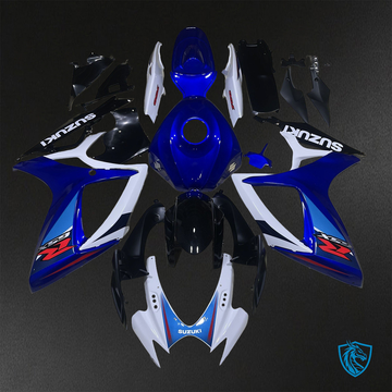 Suzuki GSX-R600/750 (2006-2007) Gloss Blue, White & Black Fairings Kit - Aftermarket ABS Bodywork
