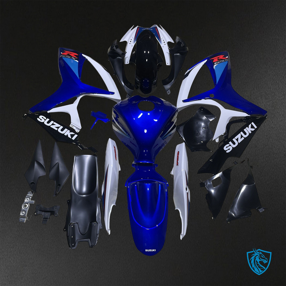 Suzuki GSX-R600/750 (2006-2007) Gloss Blue, White & Black Fairings Kit - Aftermarket ABS Bodywork