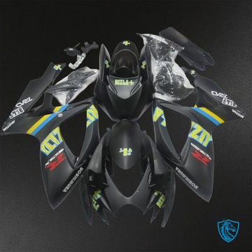 Suzuki GSX-R600/750 (2006-2007) Black, Blue & Yellow- Custom ABS Fairing Kit