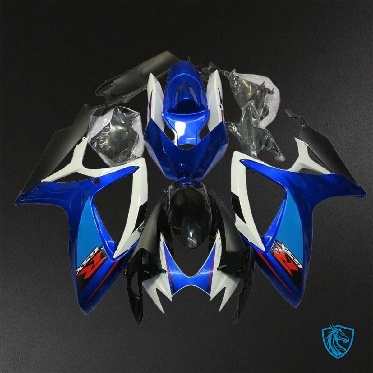 Suzuki GSX-R600/750 (2006-2007) Blue, Black & White Fairings Kit - Aftermarket ABS Bodywork