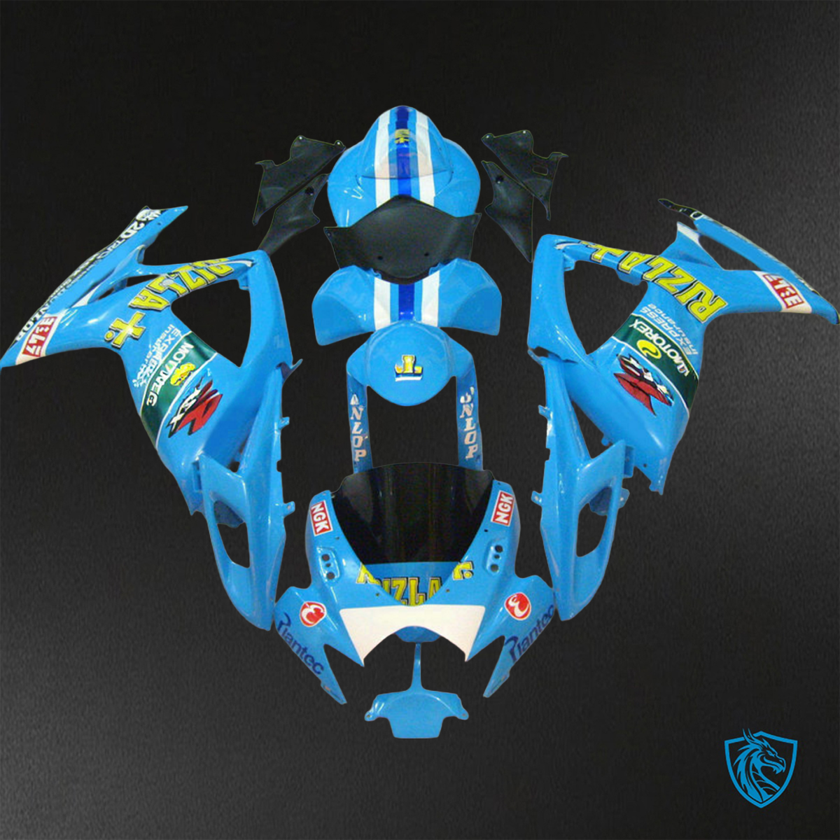 Suzuki GSX-R600/750 (2006-2007) Blue, White & Yellow Rizla ABS Bodywork - Fairings Kit
