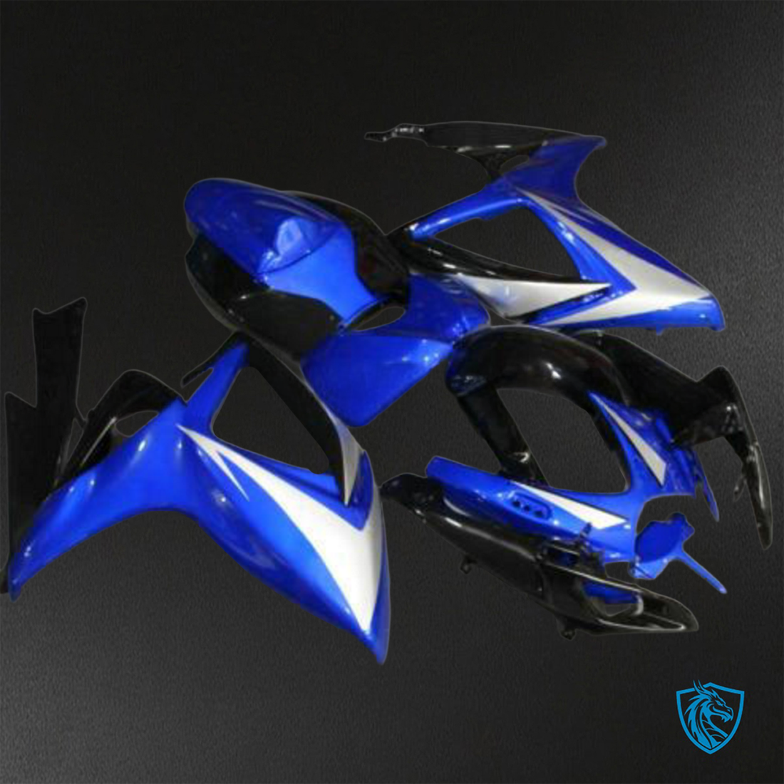 Suzuki GSX-R600/750 (2006-2007) Blue, Black & White Fairings Kit - Aftermarket ABS Bodywork