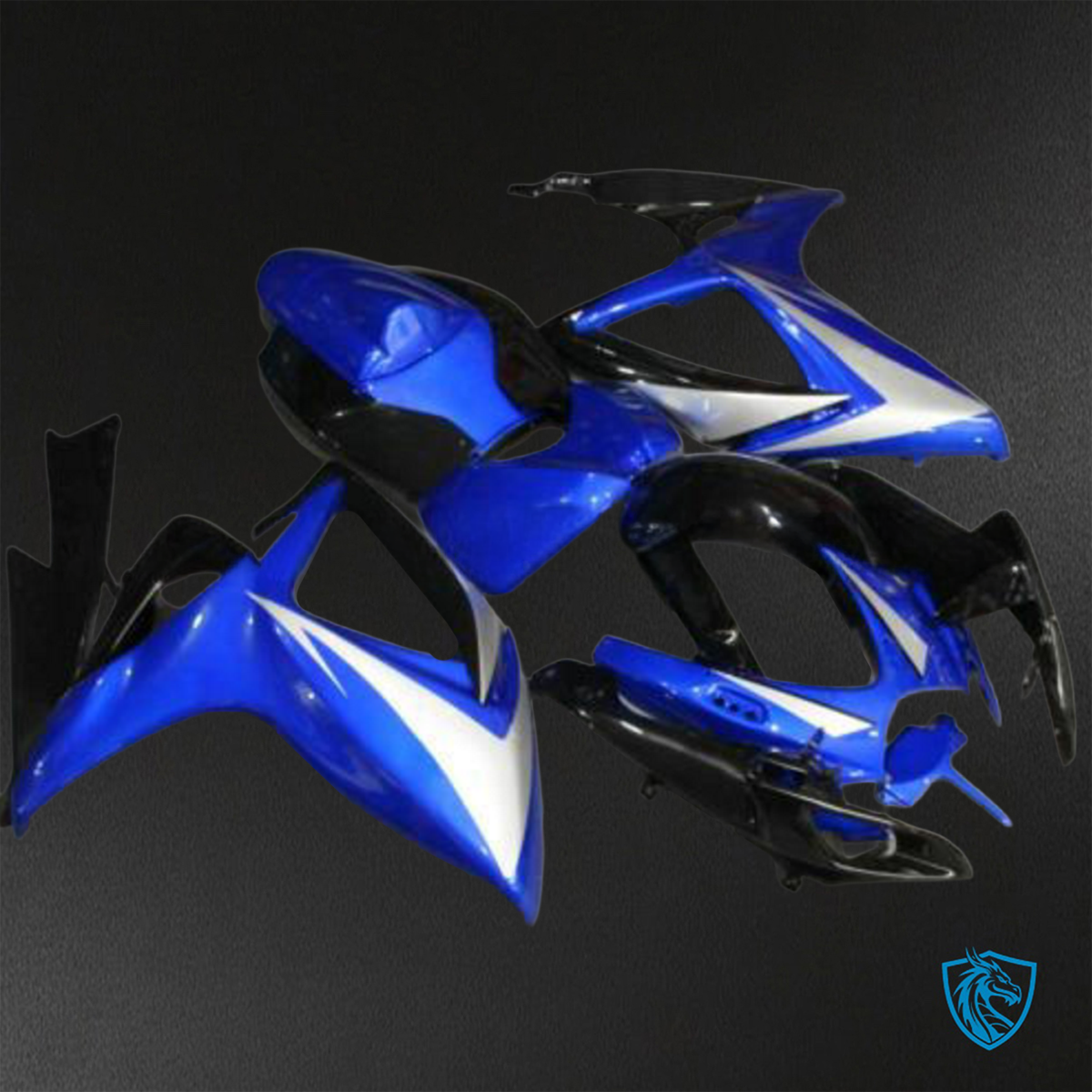 Suzuki GSX-R600/750 (2006-2007) Blue, Black & White Fairings Kit - Aftermarket ABS Bodywork