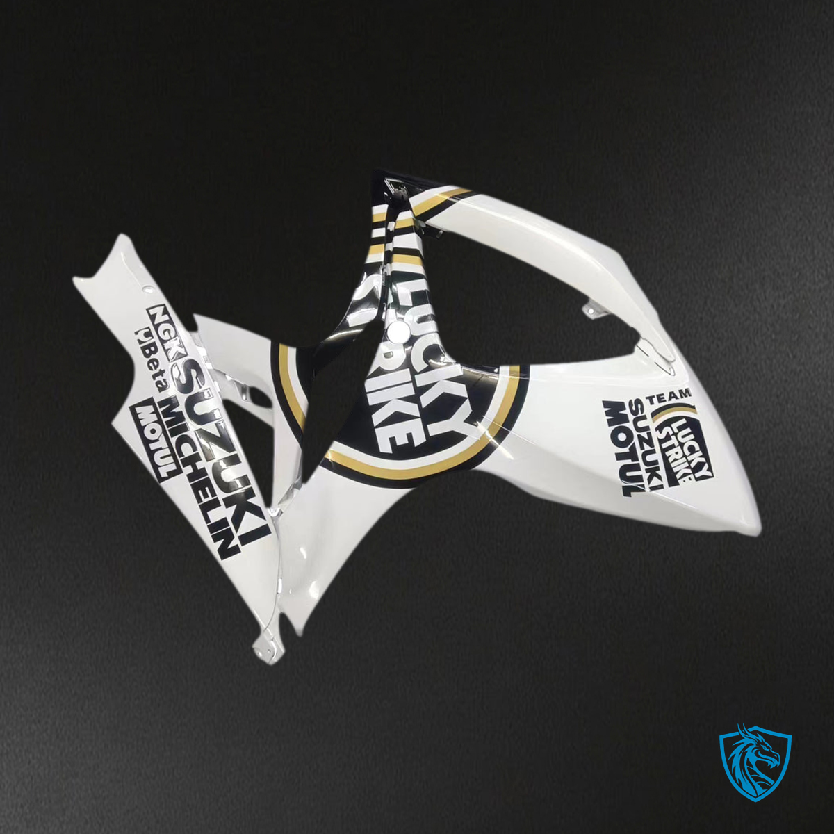 Suzuki GSXR 600-750 (2006-2007) White & Black Lucky Strike Fairing Kit - Aftermarket ABS Bodywork