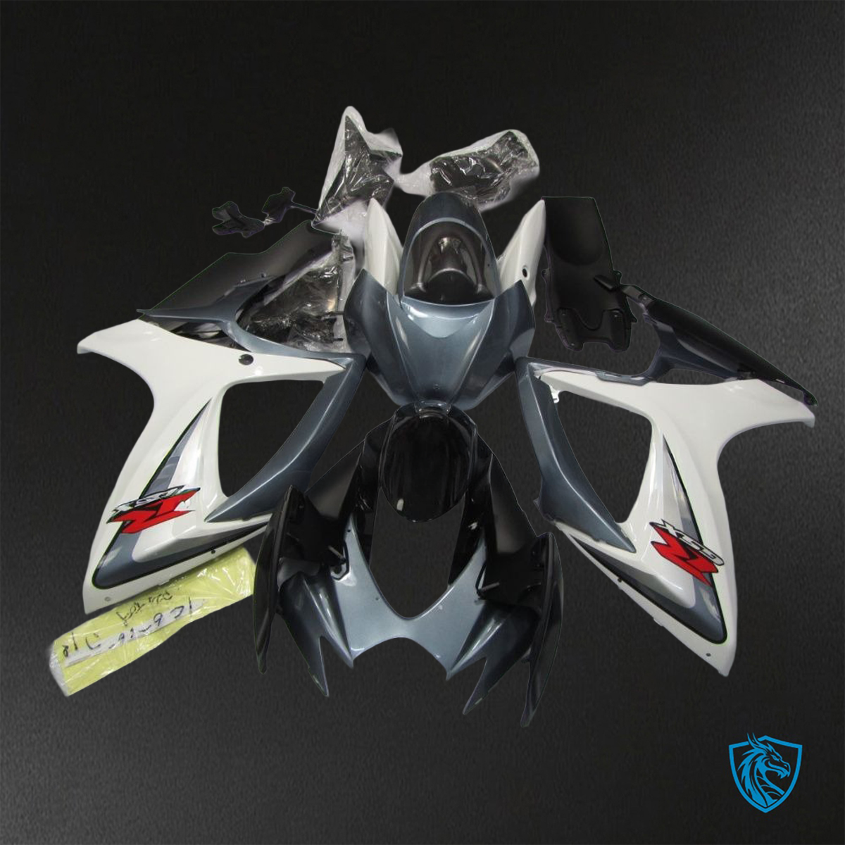 Suzuki GSX-R600/750 (2006-2007) Gray, Black & White Fairings Kit - Aftermarket ABS Bodywork