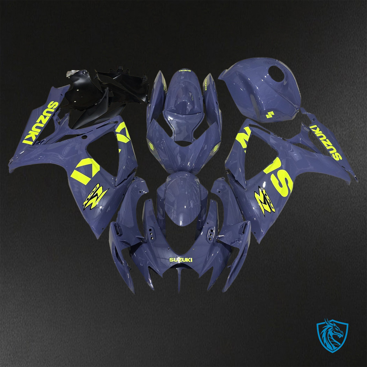Suzuki GSX-R600/750 (2006-2007) Gray & Fluorescent Yellow - Replacement Motorcycle Fairings Kit