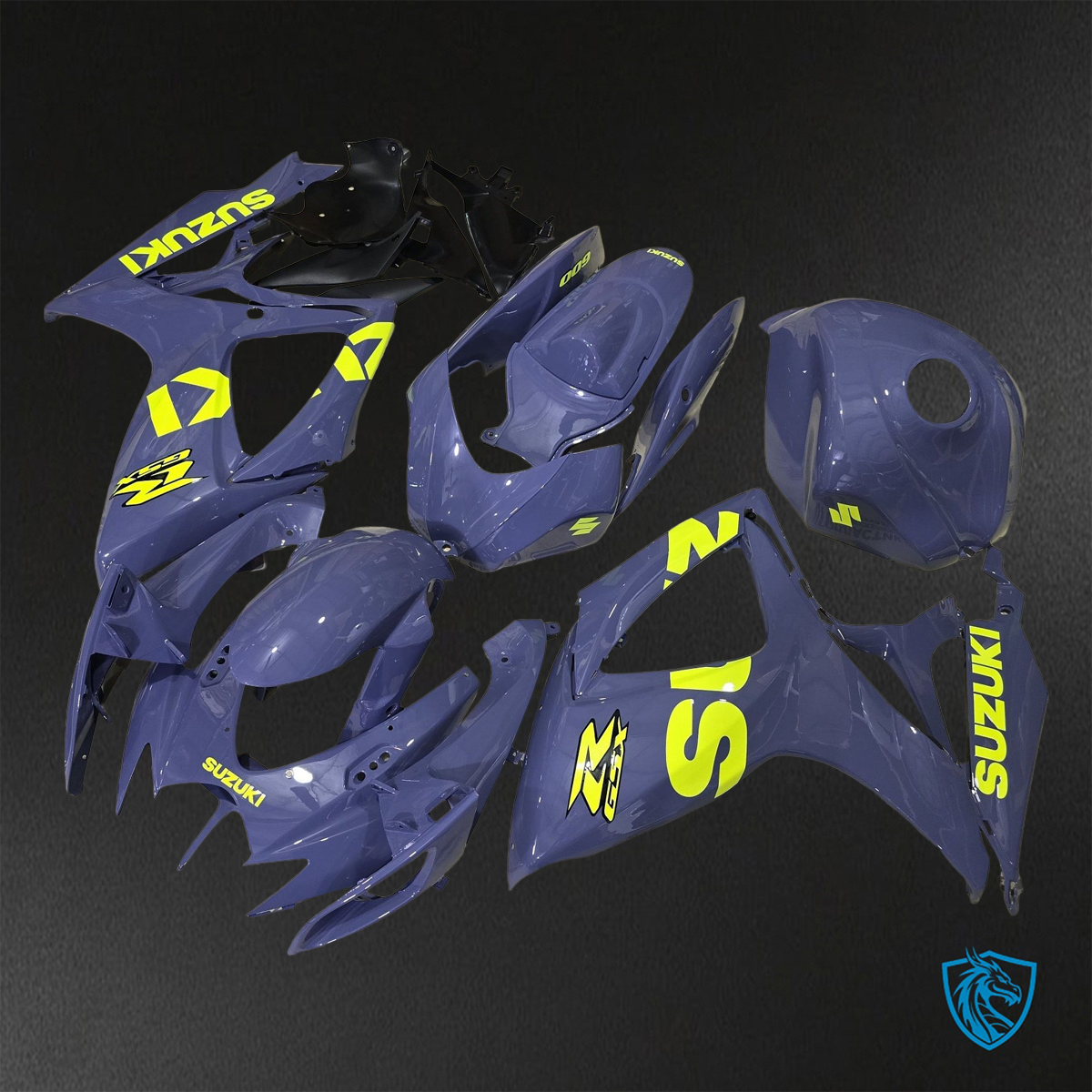 Suzuki GSX-R600/750 (2006-2007) Gray & Fluorescent Yellow - Replacement Motorcycle Fairings Kit