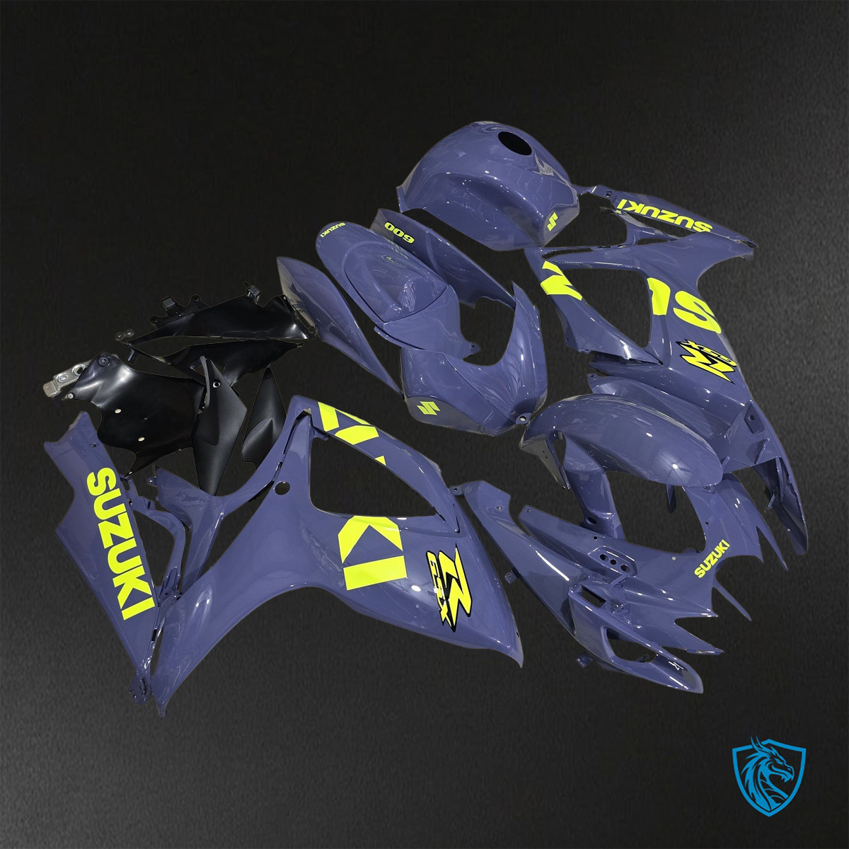 Suzuki GSX-R600/750 (2006-2007) Gray & Fluorescent Yellow - Replacement Motorcycle Fairings Kit