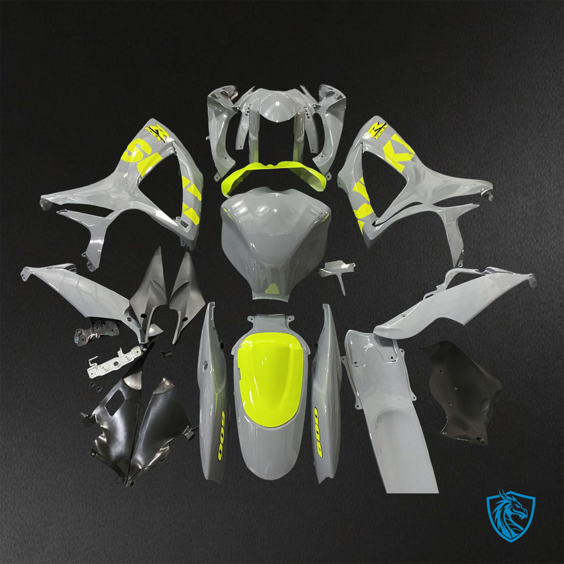 Suzuki GSX-R600/750 (2006-2007) Gloss Gray & Yellow ABS Bodywork - Fairings Kit