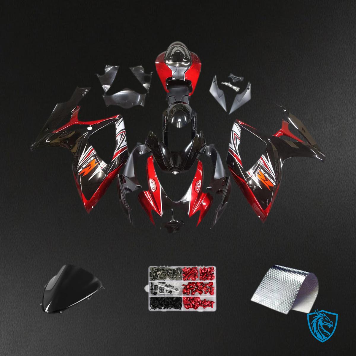 Suzuki GSXR 600-750 (2006-2007) Black & Red K6 - Fairing Kit | ABS Bodywork