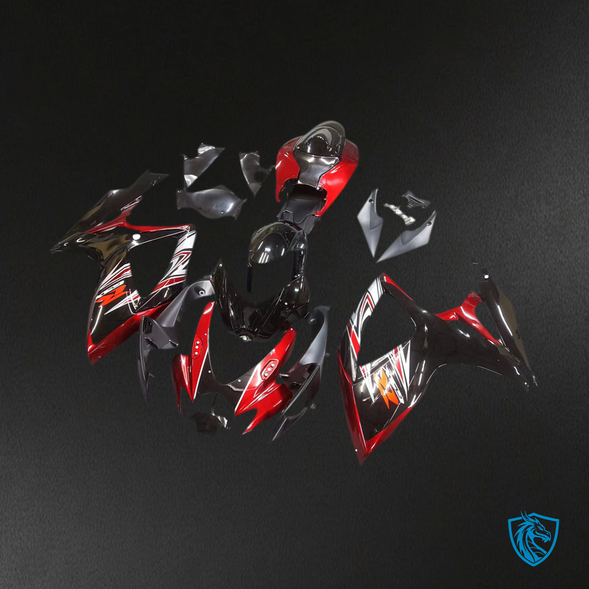 Suzuki GSXR 600-750 (2006-2007) Black & Red K6 - Fairing Kit | ABS Bodywork