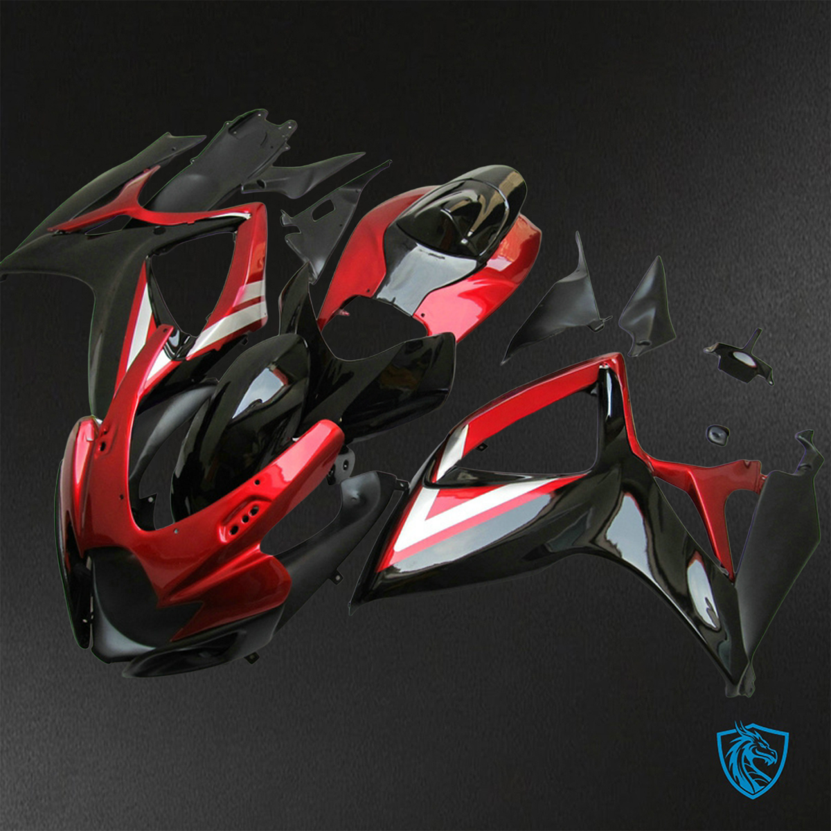 Suzuki GSX-R600/750 (2006-2007) Red & Black ABS Bodywork - Fairings Kit