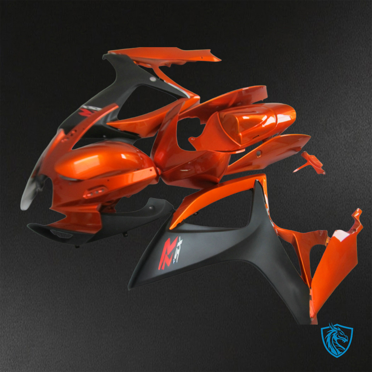 Suzuki GSX-R600/750 (2006-2007) Red & Black Fairings Kit - Aftermarket ABS Bodywork