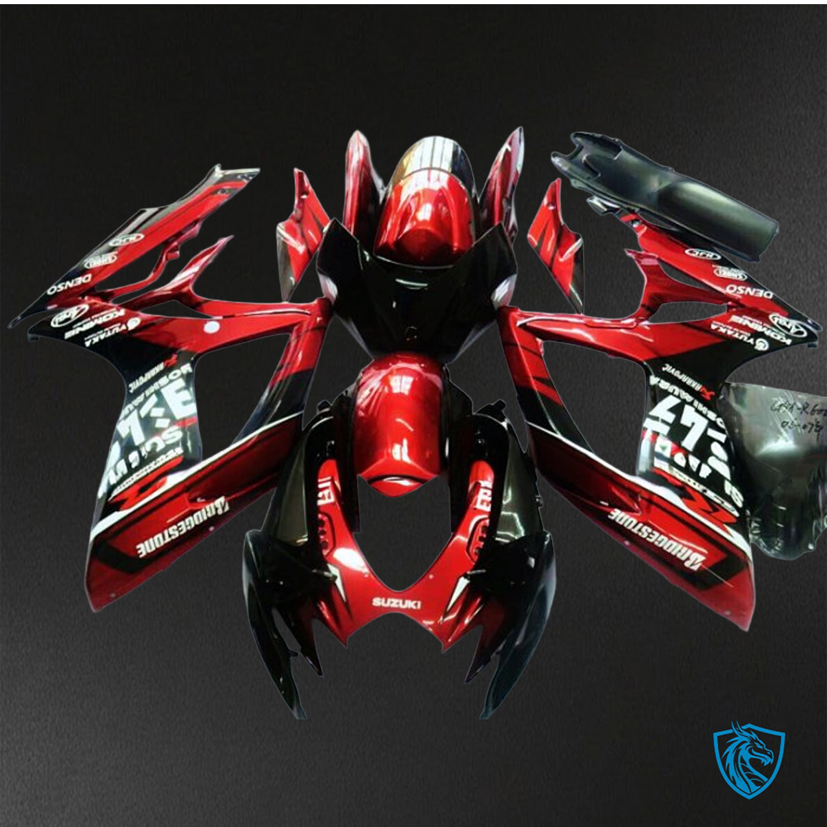 Suzuki GSX-R600/750 (2006-2007) Red, Black & White - Custom ABS Fairing Kit