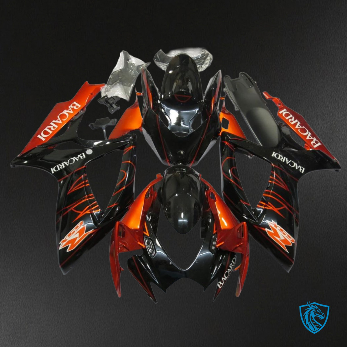 Suzuki GSX-R600/750 (2006-2007) Red & Black Bacardi - Replacement Motorcycle Fairings Kit
