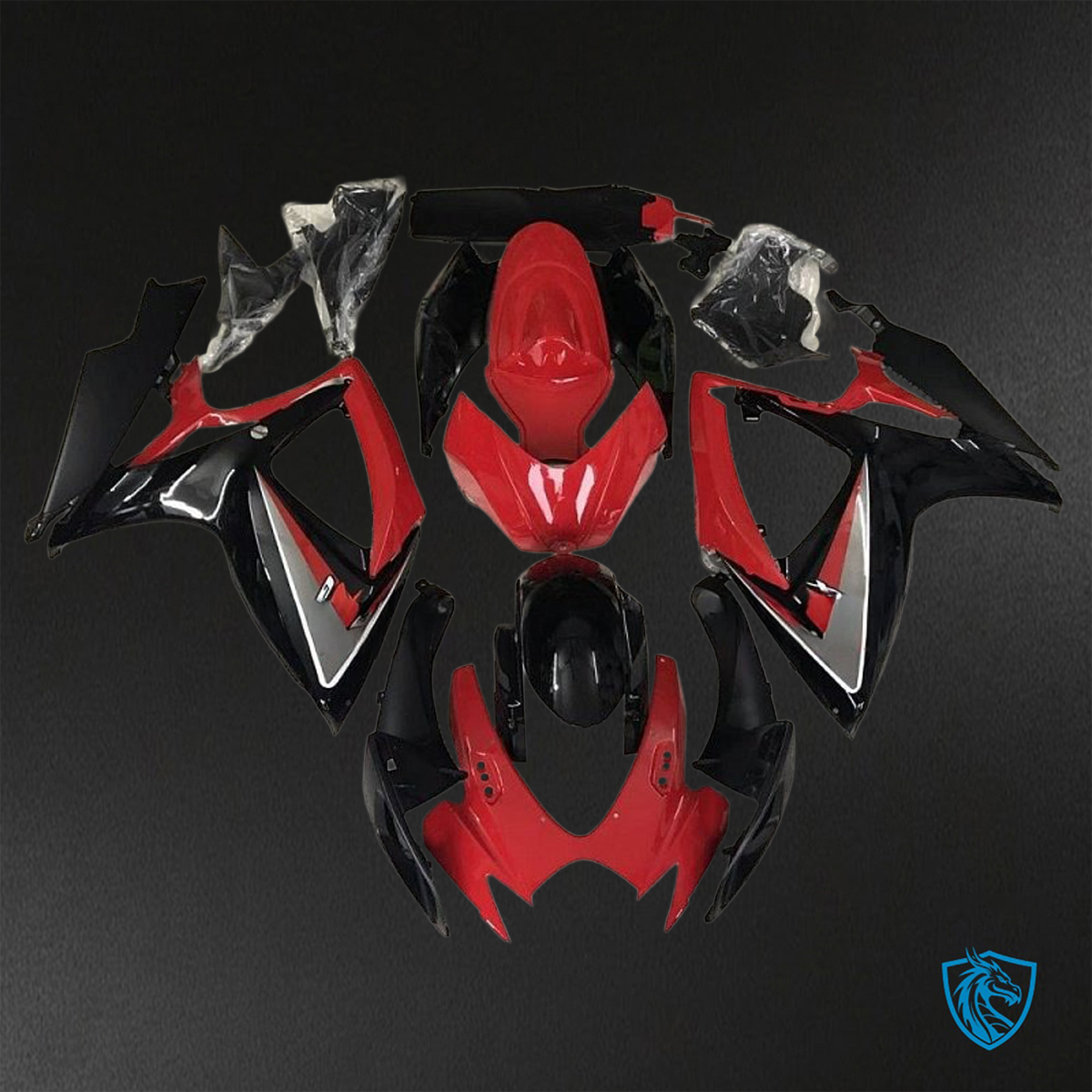Suzuki GSX-R600/750 (2006-2007) Gloss Red & Black ABS Bodywork - Fairings Kit