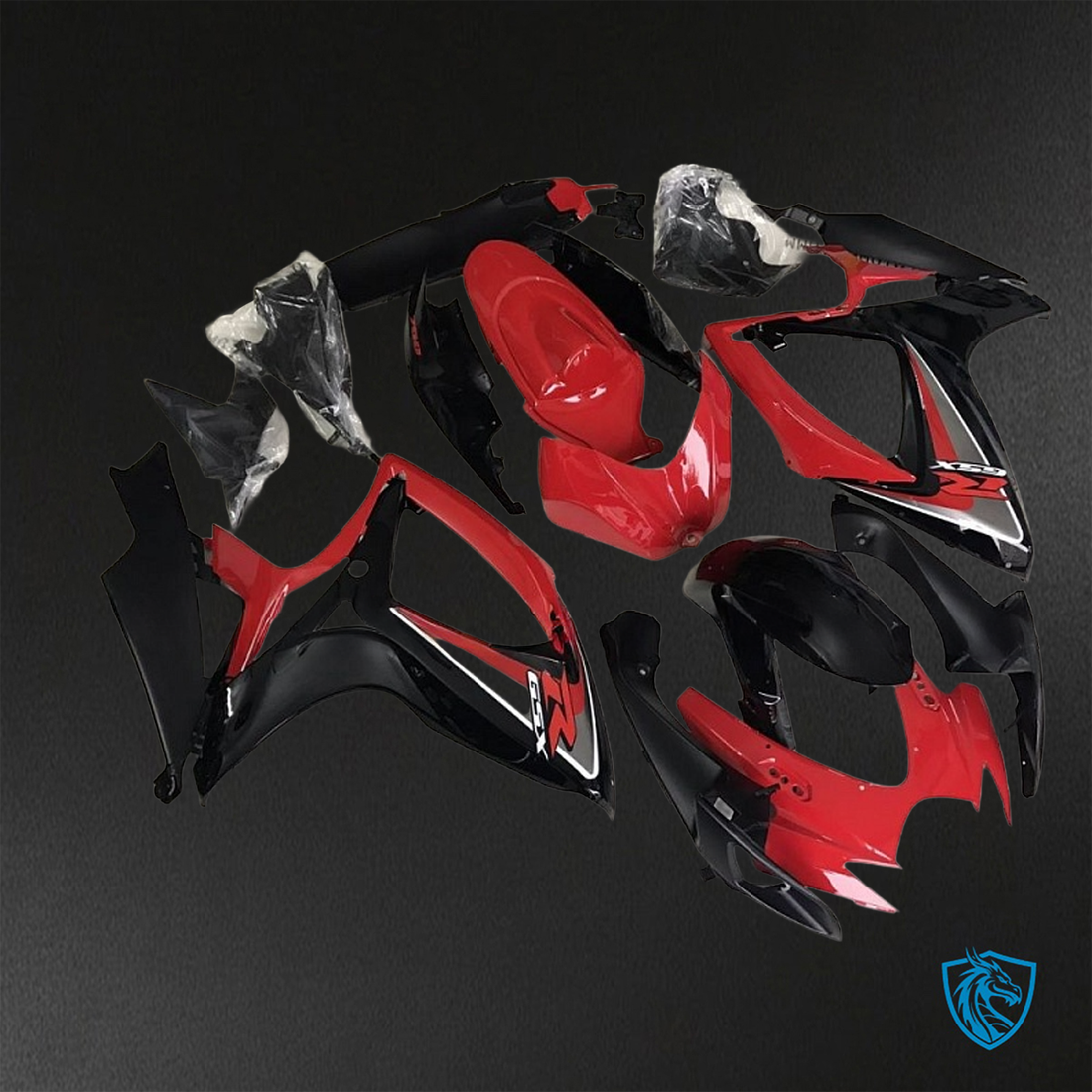 Suzuki GSX-R600/750 (2006-2007) Gloss Red & Black ABS Bodywork - Fairings Kit