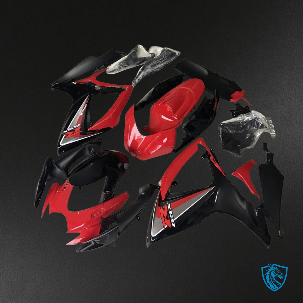 Suzuki GSX-R600/750 (2006-2007) Gloss Red & Black ABS Bodywork - Fairings Kit